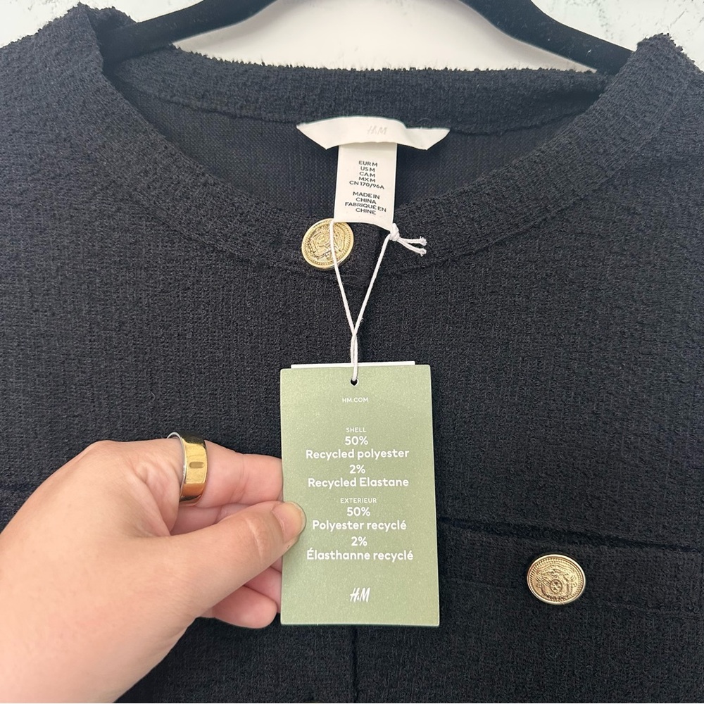 H&M Black Cardigan with Gold Buttons - Picture 5 of 9